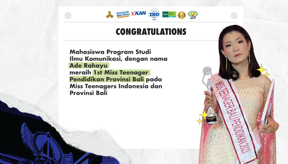 Mahasiswa Universitas Pendidikan Nasional Raih Prestasi Nasional dalam Ajang Miss Teenager Pendidikan Provinsi Bali 2023